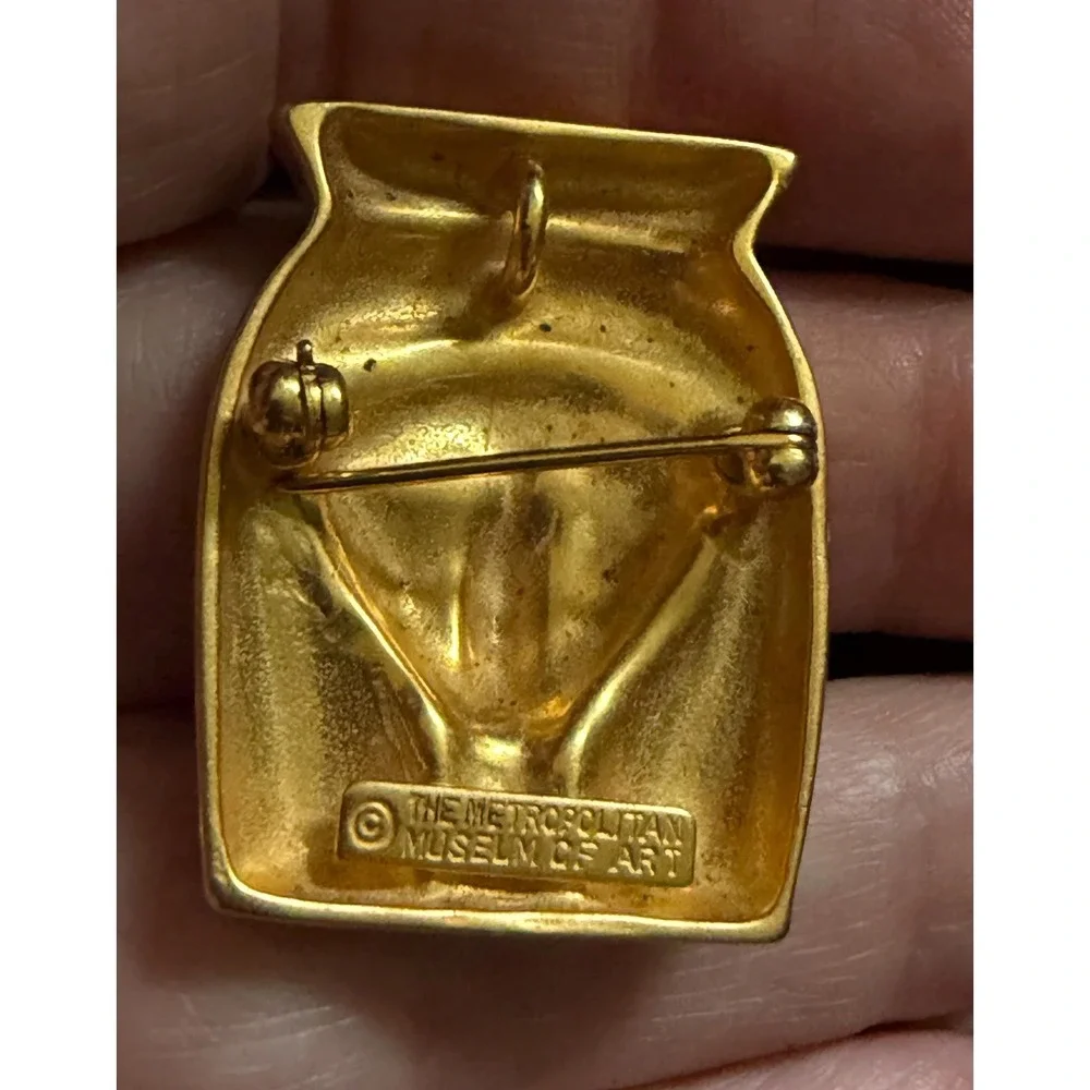 MMA Metropolitan Museum of Art Brooch Egyptian Goddess Hathor Gold